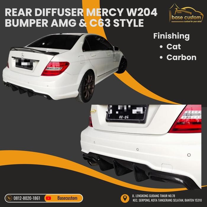 Rear diffuser for Mercy W204 Bumper C63 Style - Mercedes benz