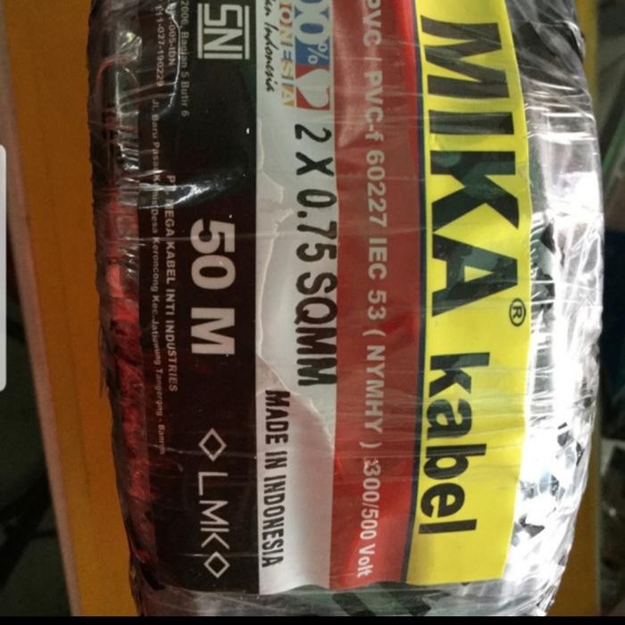 Kabel Serabut NYYHY 2x0.75(1roll = 50 meter) 2x0.75 MIKA