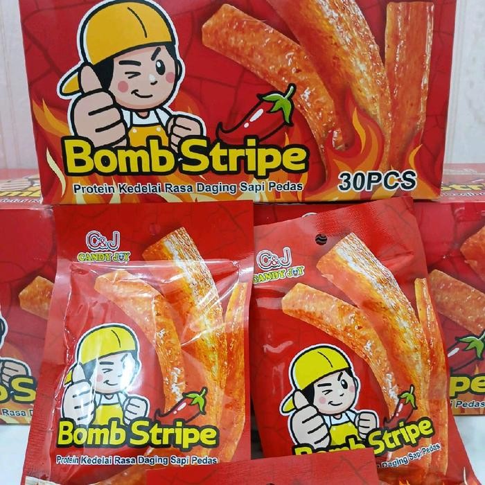 

New SNACK KEMBANG TAHU NEW CJ BOMB 1 box isi 30 bks BPOM Pedas Camilan