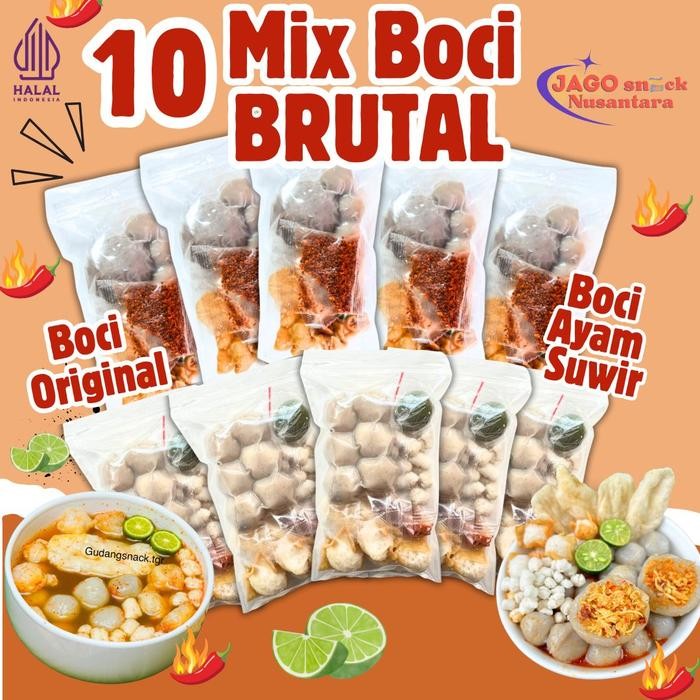 

New PAKET BUNDLING INSTAN BRUTAL ( BOCI AYAM SUWIR 5PCS X BOCI ORIGINAL 5PCS) pedas food Kaldu Kuah