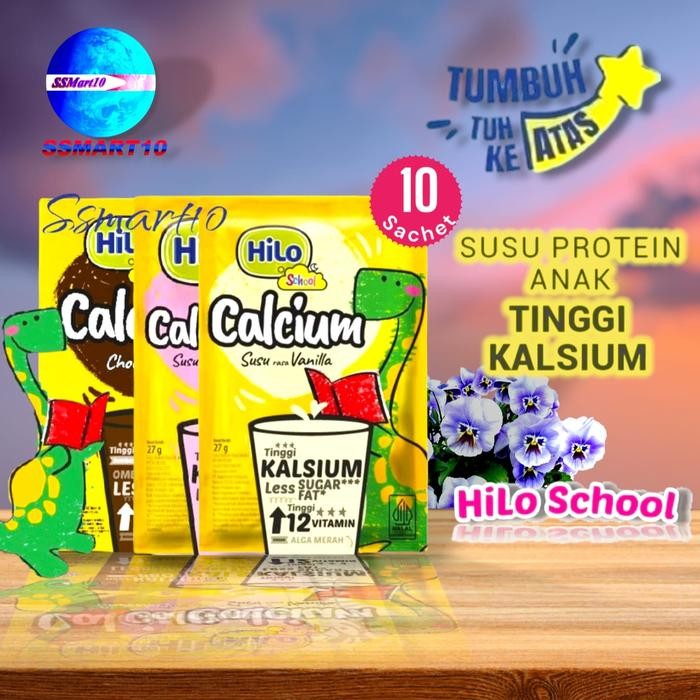 

New Hilo School Chocolate-vanila-strawbery Susu pertumbuhan 10s/Renceng