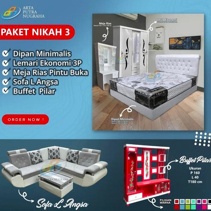Paket Nikahan Furniture / Paket Besanan Lemari Dna Tempat Tidur