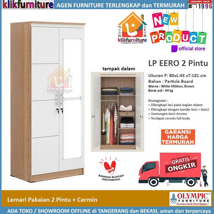 Lemari Pakaian Olympic Eero 2P Pintu 2 Nimalis Putih