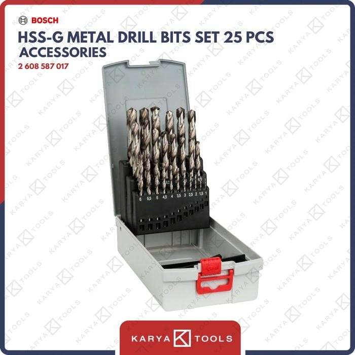Bosch 25 Pcs Metal Drill Bit Set Pro Box / Mata Bor Besi Set Din 338 (017)