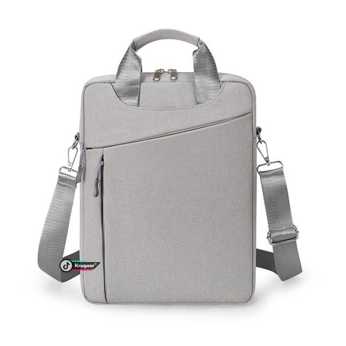 Krugeer Tas Laptop Pria Dan Wanita 14 - 15 Inch Jinjing Bahu Selempang Vertikal Tablet Tas File Tas