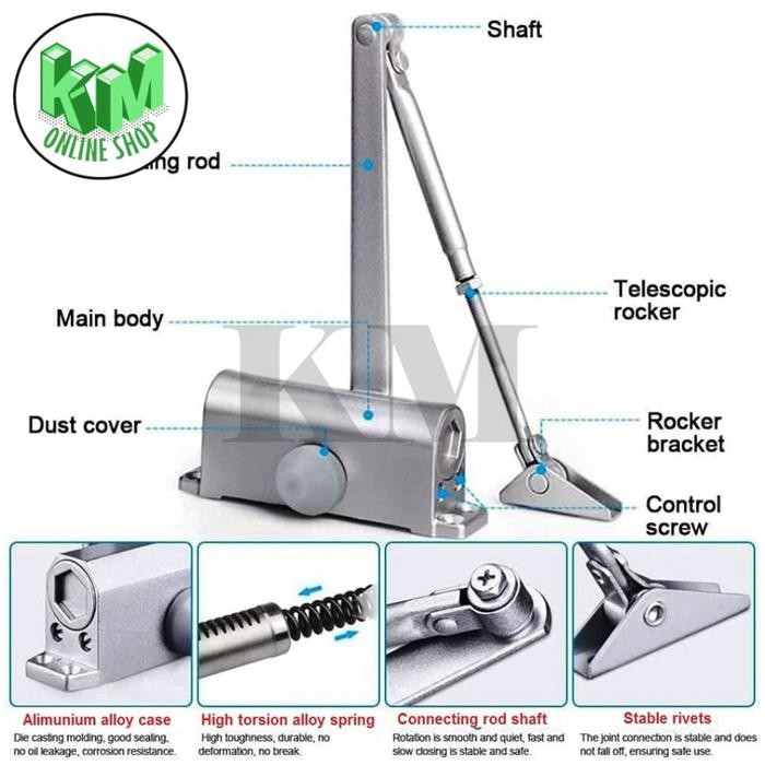 Door Closer Penutup Pintu Otomatis 180 Derajat Otomatis Door Closer