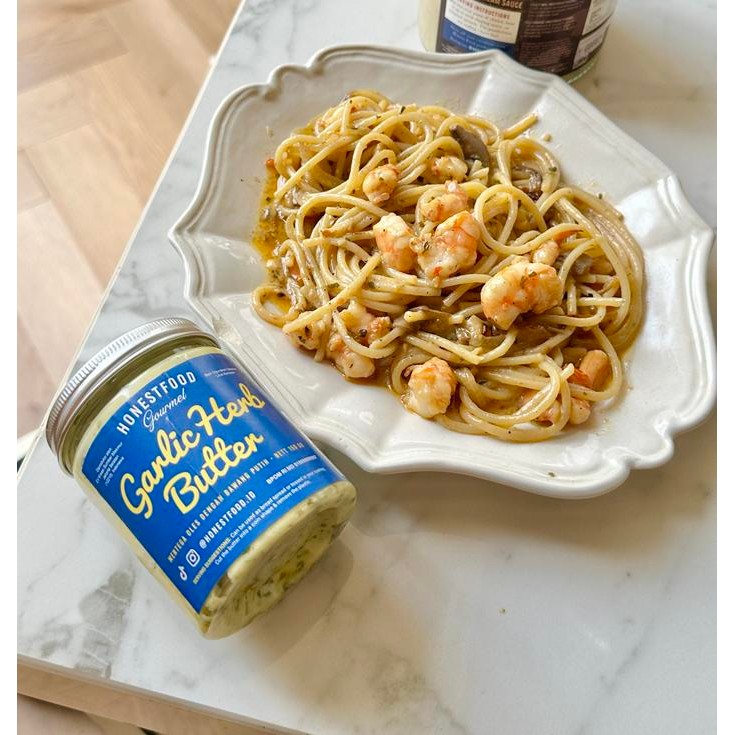 

Garlic Butter HONESTFOOD/Mentega Bawang Putih Premium/Bahan Makanan/Olesan roti/Topping Pasta/Steak