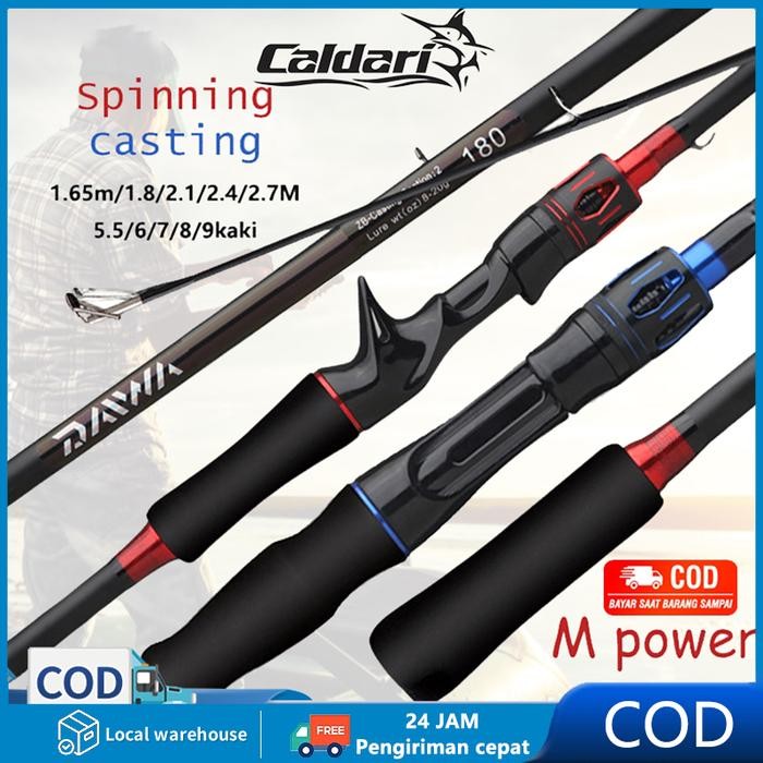 Joran Pancing DAIWA Fishing Rod Carbon Fiber Power Ultra Light Casting Rod Spinning Rod Baitcasting