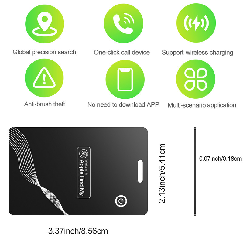 Wireless Rechargeable Finder Card,Works with Find My,Item Finder Locator for Passport,Wallet,Luggage