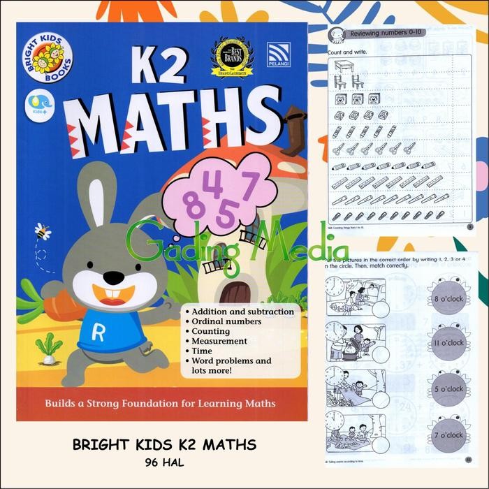 BRIGHT KIDS BOOKS KINDERGARTEN 1-2 - ENGLISH-MATHS-PHONICS-IQ-HUAWEN