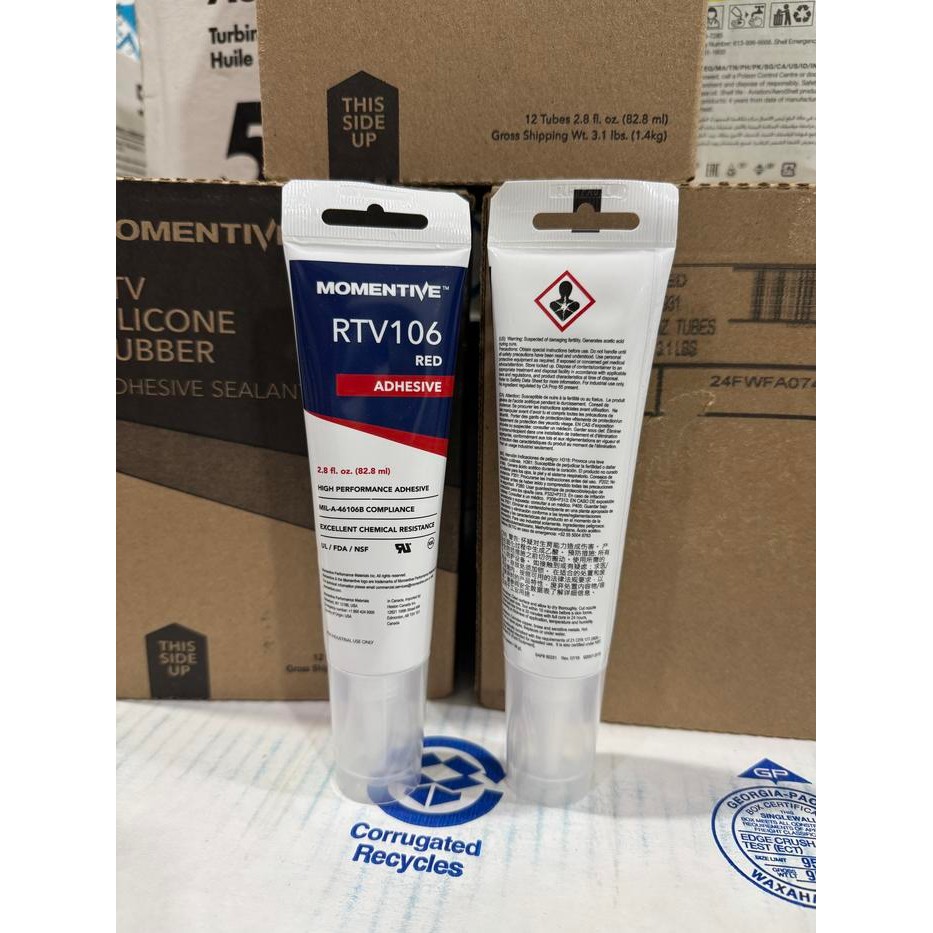 Momentive RTV106 Red High Temp Silicone Sealant Paste - 2.8 Oz Tube Terlaris