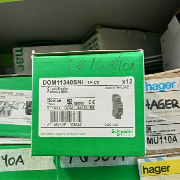 MCB SCHNEIDER DOMAE 1P 6A 10A 16A 20A SNI ORI Terlaris