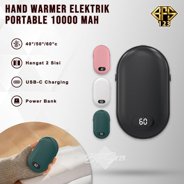 Jual [READY] Hand Warmer Elektrik Rechargeable Battery 10000 mAh USB Type-C Penghangat Tangan