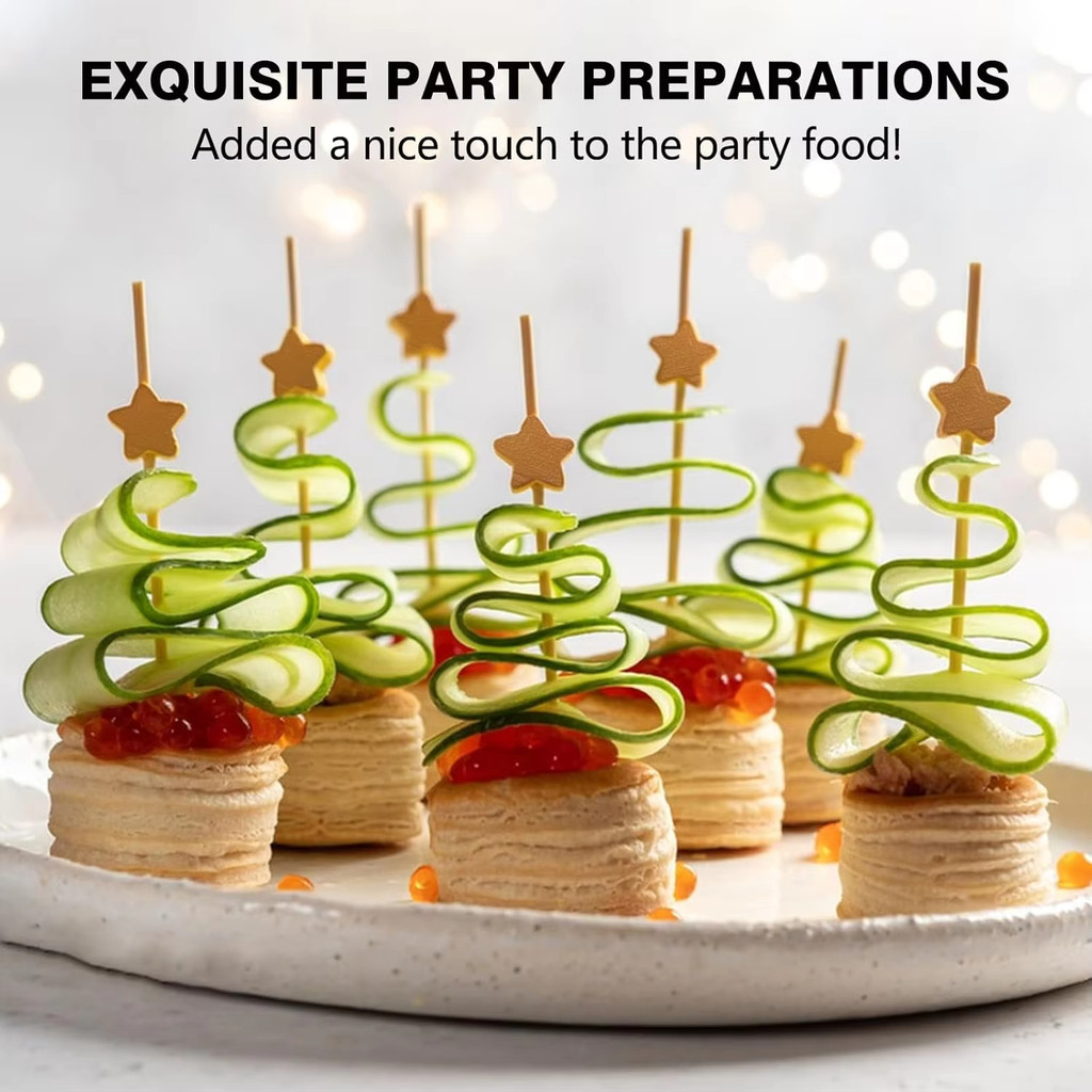 100pcs Gold Pearl Cocktail Picks Food Fruit Picks Disposable Cake Dessert Cocktail Sticks Gold