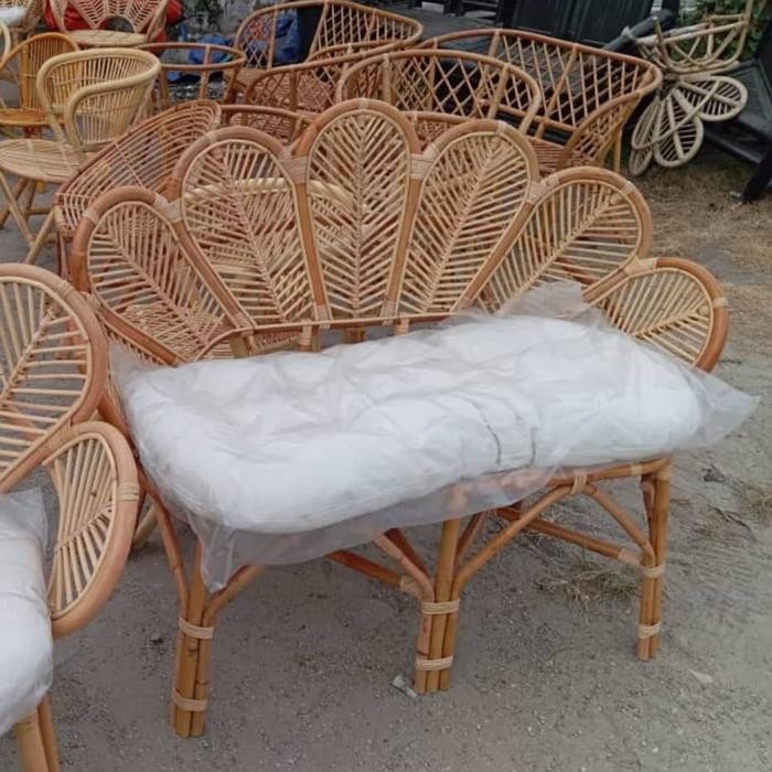 Kursi Rotan Bunga 2 Seater / Sofa Rotan Estetik 2 Seater