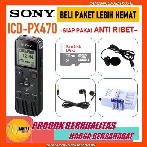 Digital Voice Recorder Sony ICD-PX470 - Hitam Original