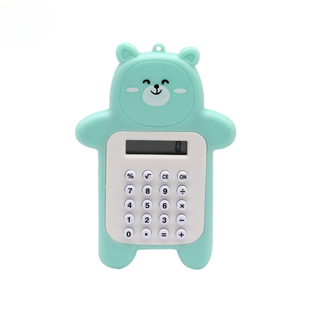 

Mini Calculator Portable Pocket Size 8 Digits Display Cartoon Cute Bear Ultra-thin Button Calculator
