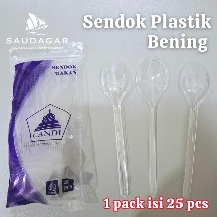 

Sendok plastik bening / sendok makan isi 25 pcs