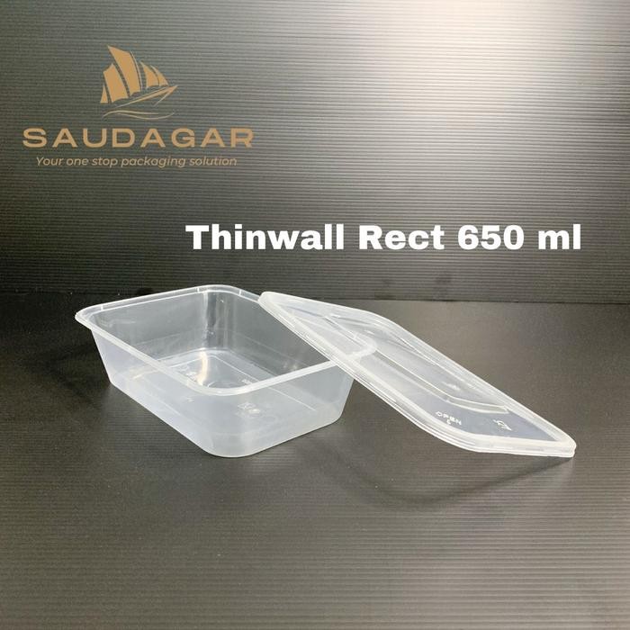 

Thinwall persegi panjang 650 ml / Kotak makan plastik