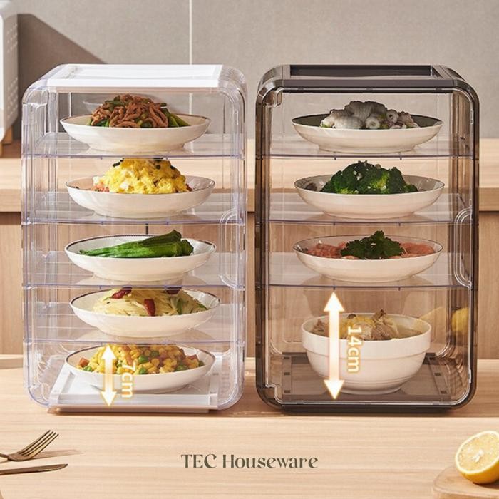 

TECTUMA Tudung Saji Makanan Rak Bertingkat Serbaguna Lemari Lauk Susun Makanan Food Organizer Rak