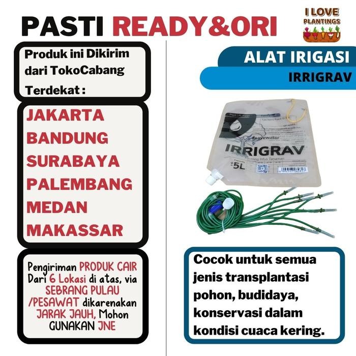 IRRIGRAV PREMIUM KANTONG INFUS POHON IRIGASI DRIP TETES 8-OUTPUT 5L