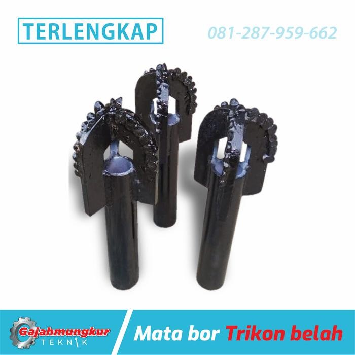 Trikon belah mata bor kesing 3 inchi mesin bor sumur