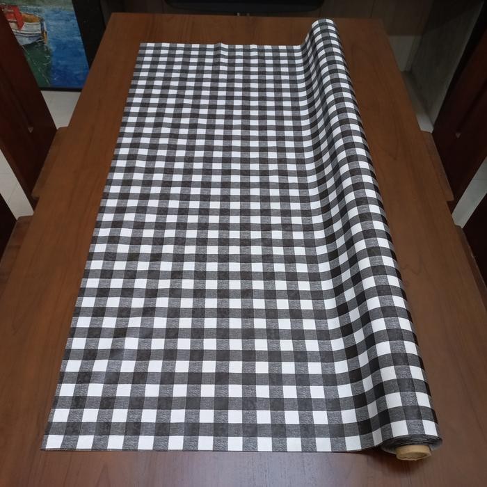 Taplak Meja Plastik Meteran Kotak Kotak Hitam Putih Minimalis Anti Air Pasti Diskon