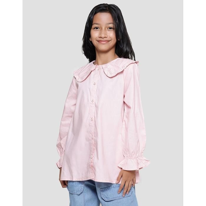 Nevada Ruffle Kemeja Lengan Panjang Anak Perempuan 120157312