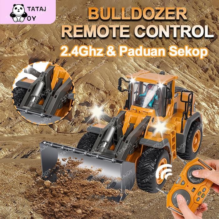 Tatajoy Buldoser Remote Control Paduan Remote control loader 2.4GH RC Bulldozer Konstruksi Mainan 9