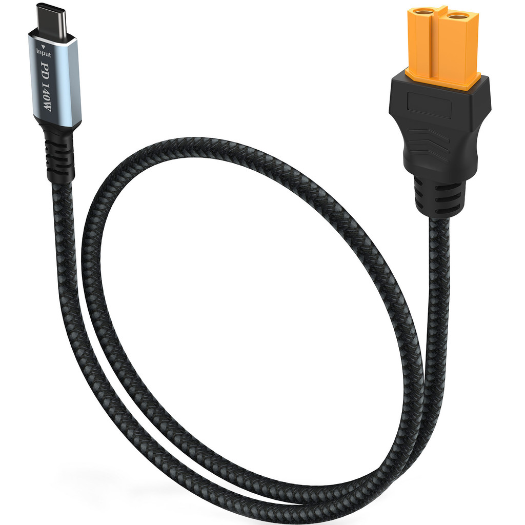 Type C to XT60 adapter cable, USB C to XT60 charging cable, USB C male to XT60 female cable, PD 140W