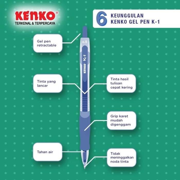 

Ready- Gel Pen Pulpen Pena Kenko K-1 Retractable 0.5 Mm
