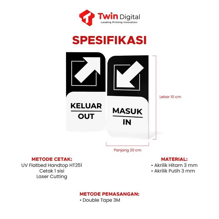 

Ready- Papan Tanda Masuk Dan Keluar Akrilik - Sign Notice In And Out Potrait