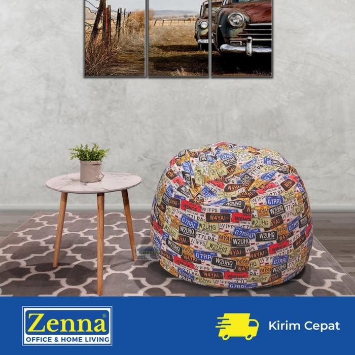 Zenna Bean Bag Circle Size Xl Plat Nomor / Beanbag Besar/Beanbag Bulat