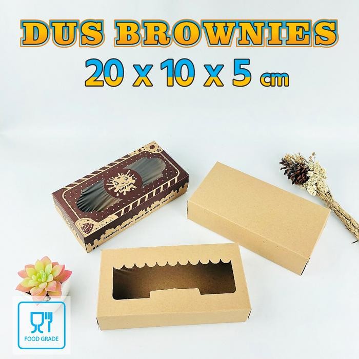Box Brownies 20x10 / Dus Brownies / Kemasan Brownies / Dus Kue Donat Kode 1476
