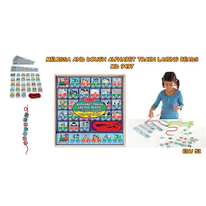 Edu52 Mainan Edukasi Melissa&Dough Alphabet Train Lacing Beads Md9497