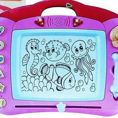 Mainan Papan Tulis Multifungsi Ada Musik Pink- Mainan Kado Anak Murah