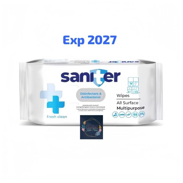 SANITER antiseptic&antibacterial wipes 50 sheet/Tissue basah saniter 50s *