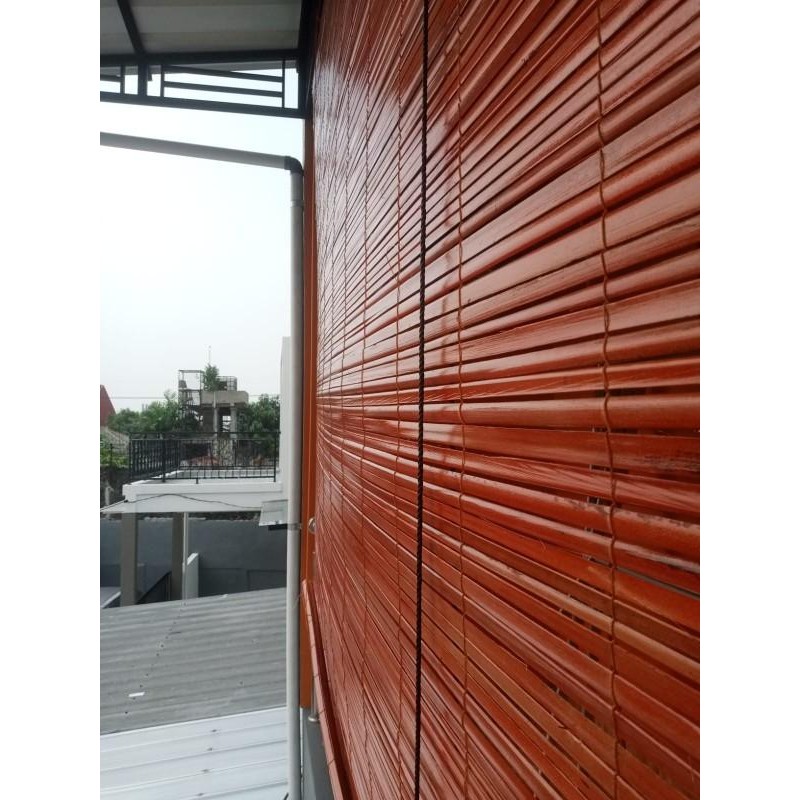 Tirai Bambu 2x2,5m anti tampias Kerai dan Gulungan. BERHADIAH suvenir