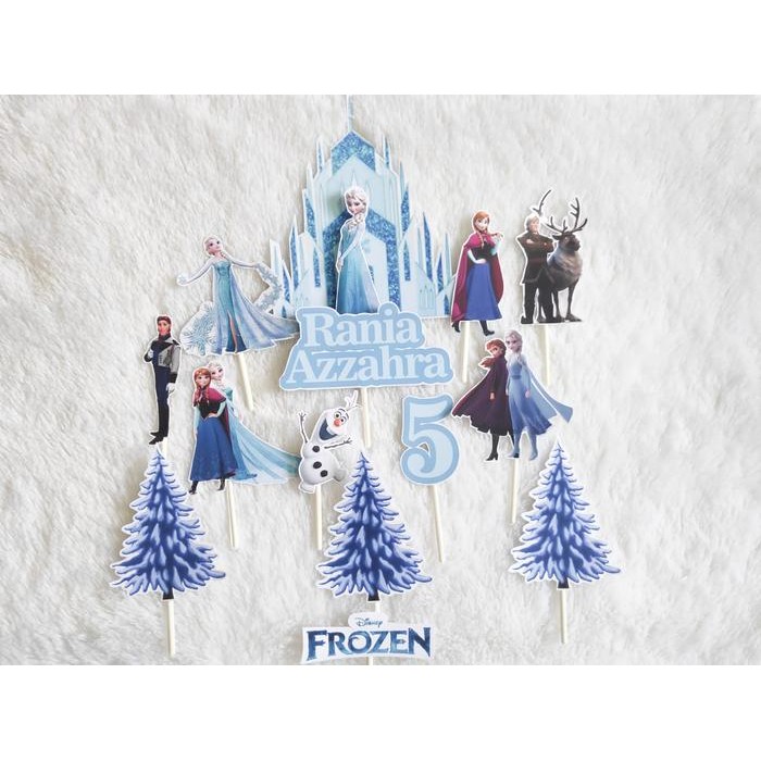 Topper kue Frozen / Cake Topper Frozen / Hiasan kue Frozen Set