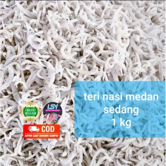 

New ikan asin teri nasi medan size sedang 1000gram / 1 kg