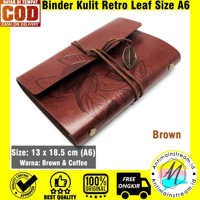 

Buku Catatan Binder Kulit Retro Leaf A5 Warna Brown dan Coffee