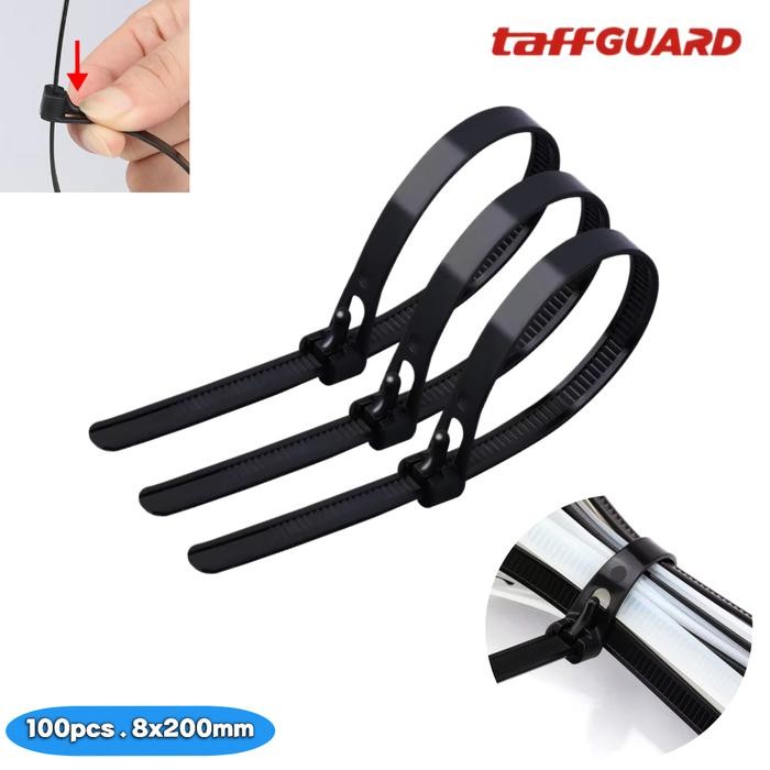 

Kabel Ties Nylon TaffGUARD Cable Tis Tie Pengikat Nilon Reusable Multifungsi 8x200mm 100pcs