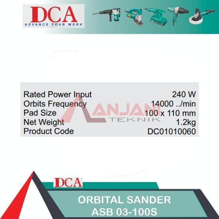 DCA ASB 03-100 MESIN AMPLAS PERSEGI / ORBITAL SANDER ASB03-100 TERMURAH