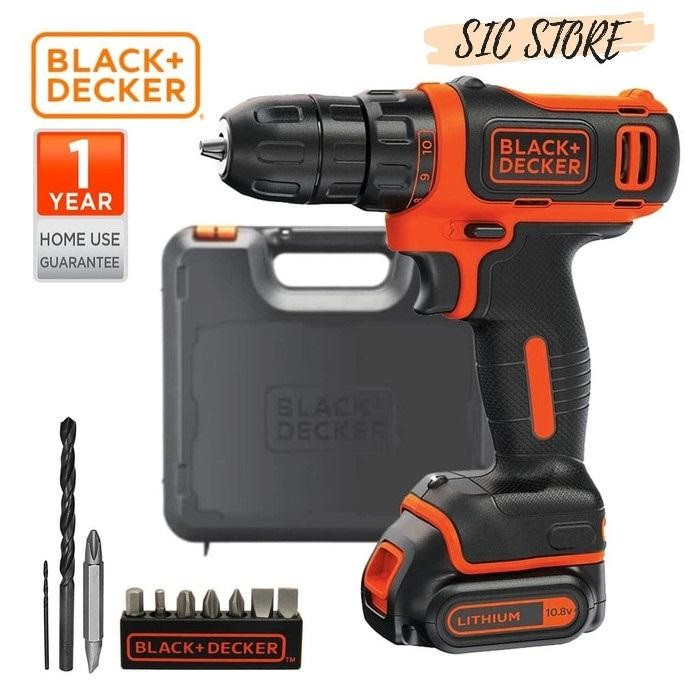 MESIN BOR CORDLESS DRILL DRIVER BLACK DECKER BDCDD12K 10.8V PORTABLE TERMURAH