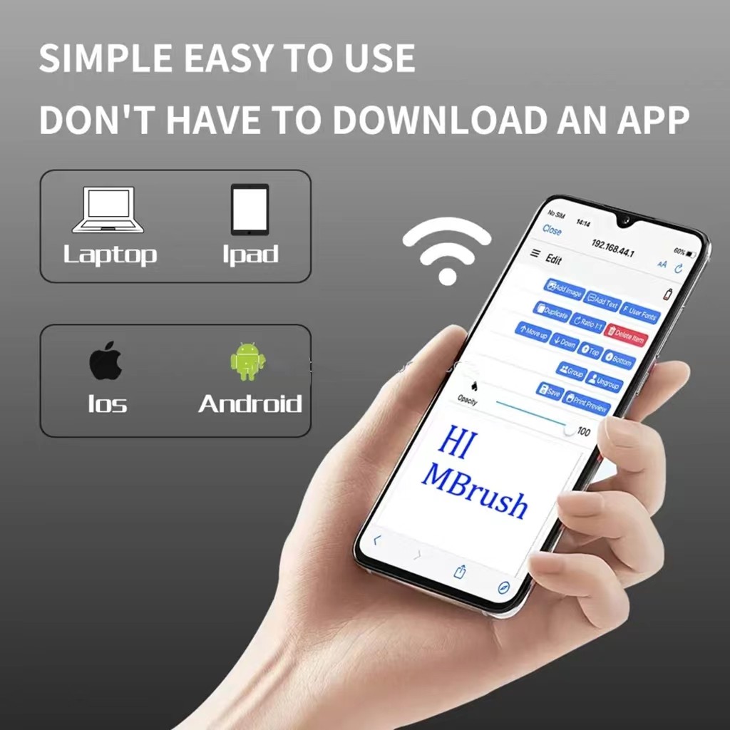 Mbrush Printer Mobile Color Mini Handheld Printer Portable Wifi Printers Princube Handheld Inkjet