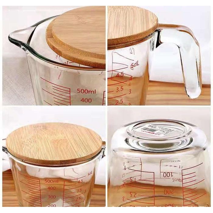 GELAS TAKAR PREMIUM + TUTUP / GELAS TAKAR KACA / GELAS TAKAR 500ML