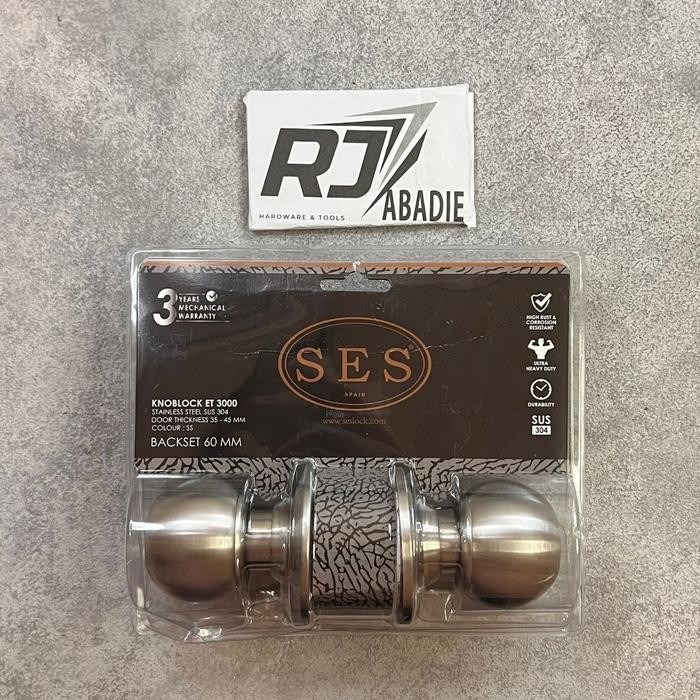 Handle Gagang Pintu Kunci Bulat Stainless Set Ses Spain