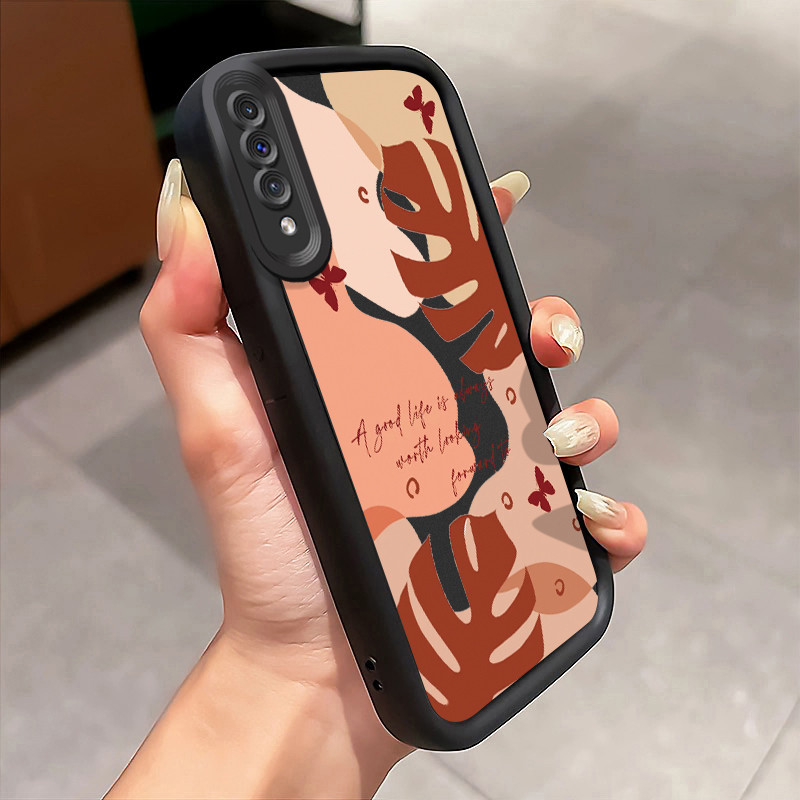 Casing Hp Untuk Samsung Galaxy A50 A50s A30s Case Daun berwarna Kasing tipis Perlindungan Kesing Sil
