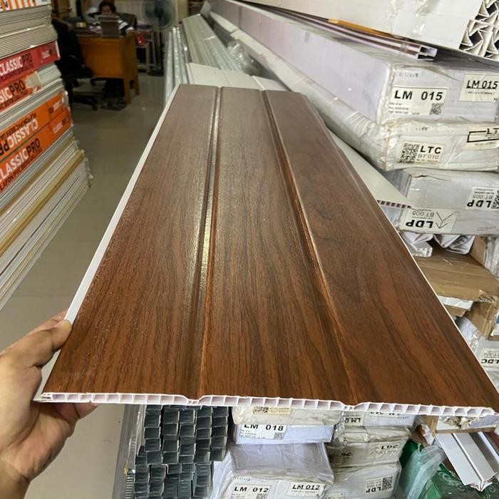 Promo Plafon Pvc Alfafon Motif Serat Kayu Jati Coklat Tua Doff Nf 30608 Tbk