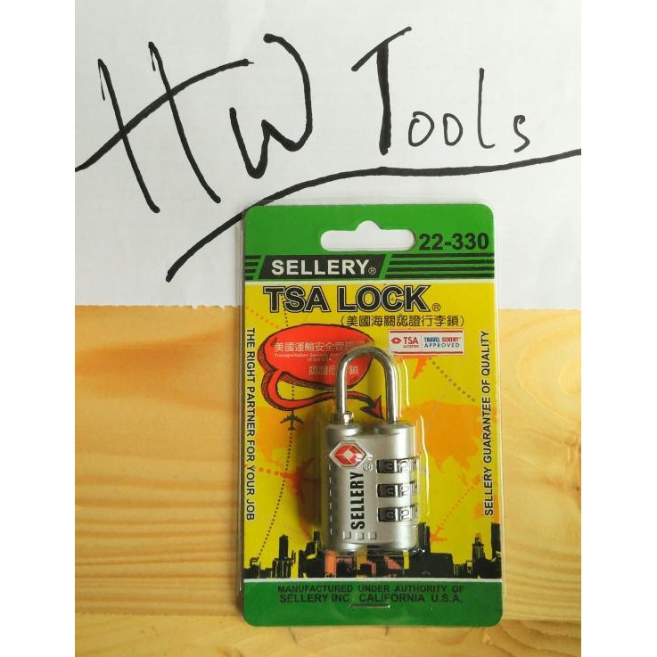 Gembok Tsa / Tsa Lock 22-330 Silver Sellery